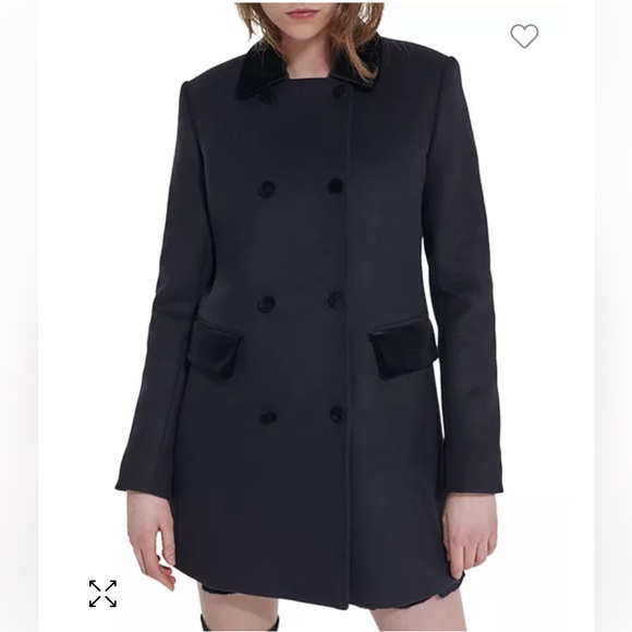 NWT The Kooples Cashmere and Wool Velvet Button double breasted Jacket Coat - Picture 13 of 17